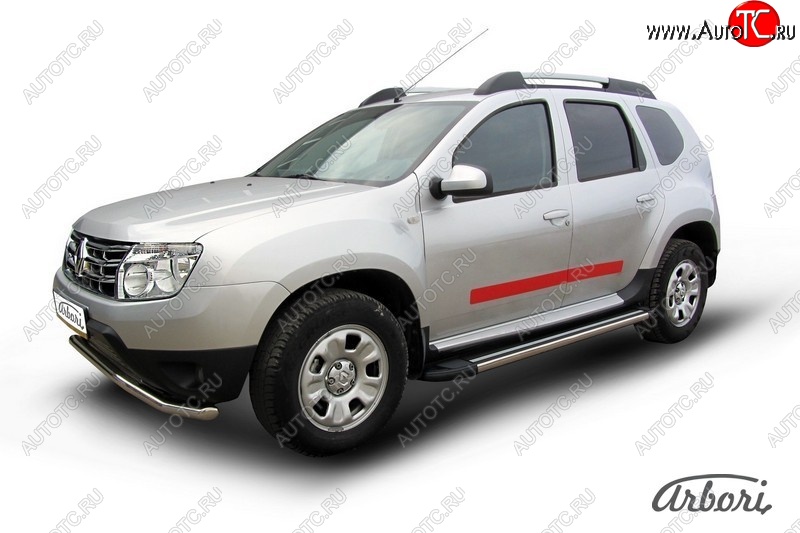 12 509 р. Порожки для ног Arbori Luxe Black Renault Duster HS дорестайлинг (2010-2015)  с доставкой в г. Тамбов