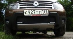 2 099 р. Сетка (с вырезами под ДХО) на бампер Russtal (черная) Renault Duster HS дорестайлинг (2010-2015)  с доставкой в г. Тамбов. Увеличить фотографию 2