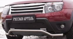 1 189 р. Зимняя заглушка решетки переднего бампера (с дхо и обвесом) РА Renault Duster HS дорестайлинг (2010-2015)  с доставкой в г. Тамбов. Увеличить фотографию 3