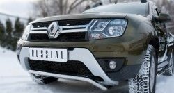 9 999 р. Защита переднего бампера (Ø42 мм волна, нержавейка) SLITKOFF Renault Duster HS рестайлинг (2015-2021)  с доставкой в г. Тамбов. Увеличить фотографию 2