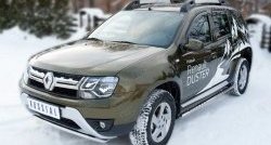 9 999 р. Защита переднего бампера (Ø42 мм волна, нержавейка) SLITKOFF Renault Duster HS рестайлинг (2015-2021)  с доставкой в г. Тамбов. Увеличить фотографию 4