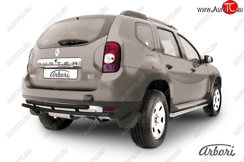 5 399 р. Защита заднего бампера Arbori Renault Duster HS дорестайлинг (2010-2015)  с доставкой в г. Тамбов