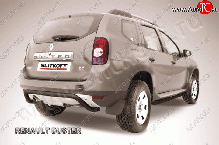 10 299 р. Защита задняя Slitkoff Renault Duster HS дорестайлинг (2010-2015) (Цвет: серебристый)  с доставкой в г. Тамбов