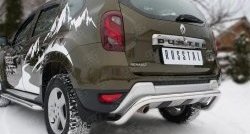 10 399 р. Защита заднего бампера (Ø63 мм волна, нержавейка) Russtal Renault Duster HS рестайлинг (2015-2021)  с доставкой в г. Тамбов. Увеличить фотографию 2