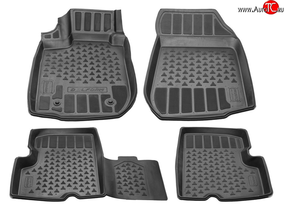1 299 р. Комплект ковриков в салон Delform 4 шт. (полиуретан) Renault Duster HS дорестайлинг (2010-2015)  с доставкой в г. Тамбов