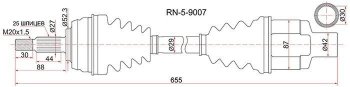 Привод передний правый 4WD SAT Renault Duster HS дорестайлинг (2010-2015)