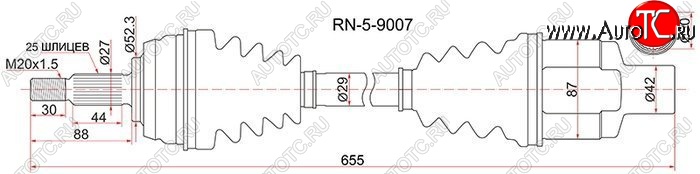 6 749 р. Привод передний правый 4WD SAT Renault Duster HS дорестайлинг (2010-2015)  с доставкой в г. Тамбов