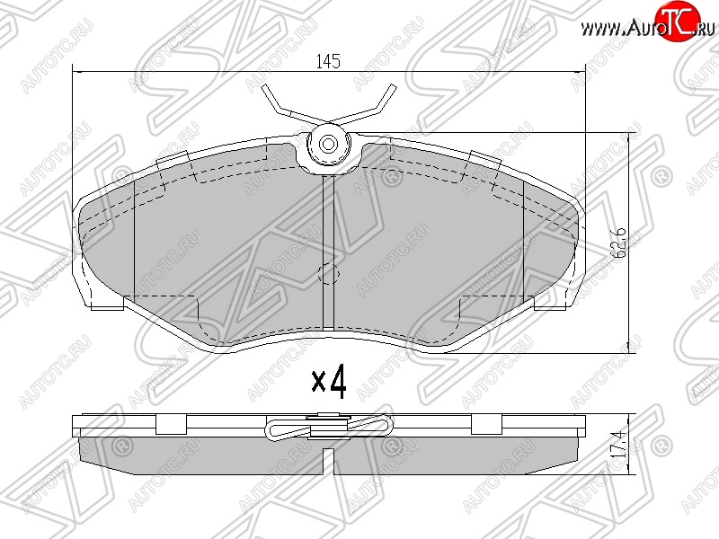 1 369 р. Колодки тормозные SAT (передние)  Renault Espace  3 - Trafic  X83  с доставкой в г. Тамбов