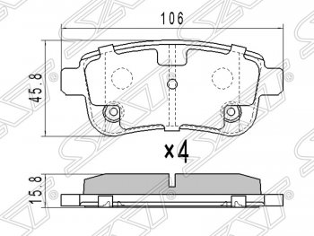 1 169 р. Колодки тормозные SAT (задние)  Renault Fluence - Megane ( универсал,  седан,  хэтчбэк 5 дв.)  с доставкой в г. Тамбов. Увеличить фотографию 1