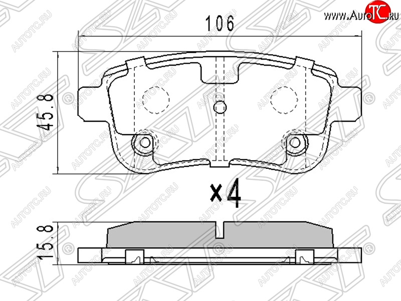 1 169 р. Колодки тормозные SAT (задние)  Renault Fluence - Megane ( универсал,  седан,  хэтчбэк 5 дв.)  с доставкой в г. Тамбов