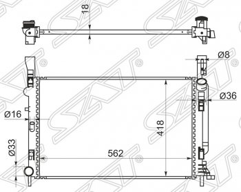 7 549 р. Радиатор двигателя SAT  Renault Kangoo  KW0 (2008-2013) дорестайлинг  с доставкой в г. Тамбов. Увеличить фотографию 1