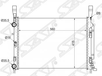 6 299 р. Радиатор двигателя SAT  Renault Kangoo  KW0 (2008-2013) дорестайлинг  с доставкой в г. Тамбов. Увеличить фотографию 1