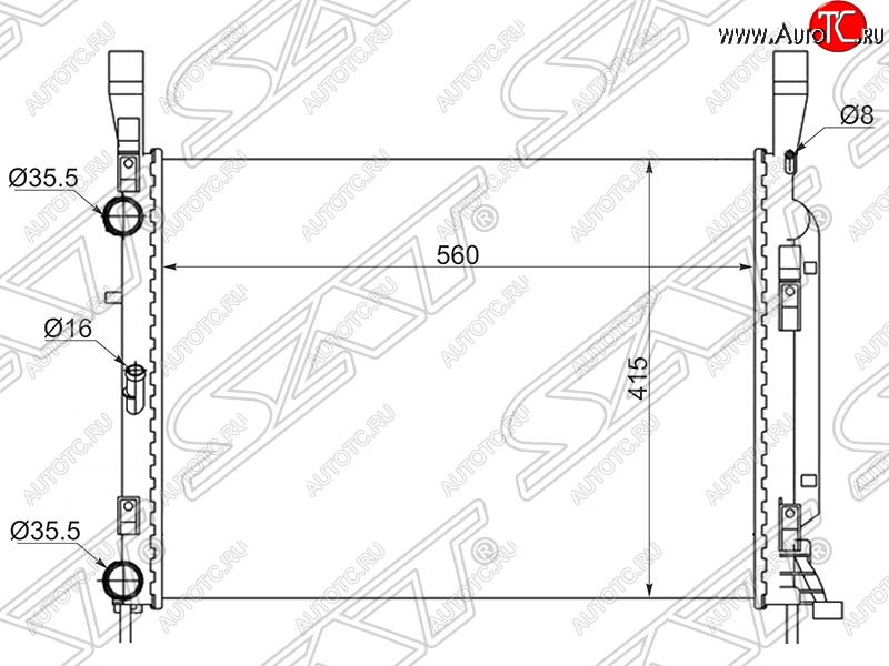 6 299 р. Радиатор двигателя SAT  Renault Kangoo  KW0 (2008-2013) дорестайлинг  с доставкой в г. Тамбов