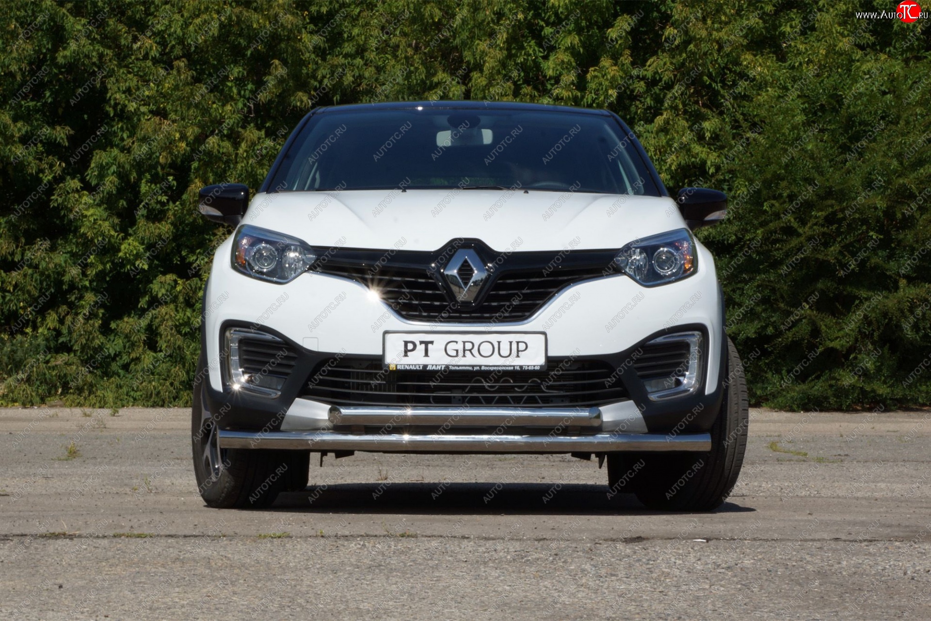 22 349 р. Защита переднего бампера двойная из труб d63/63 мм Petroil Tuning Renault Kaptur дорестайлинг (2016-2020) (Нержавеющая полированная сталь)  с доставкой в г. Тамбов