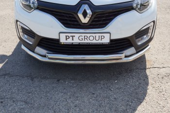 22 349 р. Защита переднего бампера двойная из труб d63/63 мм Petroil Tuning Renault Kaptur дорестайлинг (2016-2020) (Нержавеющая полированная сталь)  с доставкой в г. Тамбов. Увеличить фотографию 3