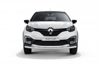 16 849 р. Защита переднего бампера одинарная из трубы d63 мм Petroil Tuning Renault Kaptur дорестайлинг (2016-2020) (Нержавеющая полированная сталь)  с доставкой в г. Тамбов. Увеличить фотографию 2