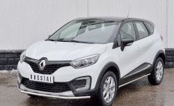 11 649 р. Защита переднего бампера (Ø42 мм, нержавейка) SLITKOFF  Renault Kaptur (2016-2020) дорестайлинг  с доставкой в г. Тамбов. Увеличить фотографию 2