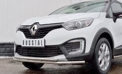 21 499 р. Защита переднего бампера (2 трубыØ42 мм, нержавейка) SLITKOFF Renault Kaptur дорестайлинг (2016-2020)  с доставкой в г. Тамбов. Увеличить фотографию 4