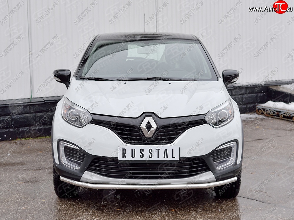 11 649 р. Защита переднего бампера (Ø42 мм, нержавейка) SLITKOFF  Renault Kaptur (2016-2020) дорестайлинг  с доставкой в г. Тамбов