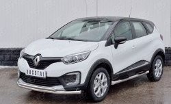 22 749 р. Защита переднего бампера (2 трубыØ63 и 42 мм, нержавейка) SLITKOFF Renault Kaptur дорестайлинг (2016-2020)  с доставкой в г. Тамбов. Увеличить фотографию 2