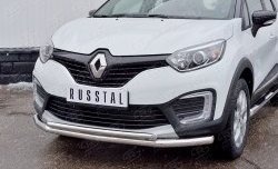 22 749 р. Защита переднего бампера (2 трубыØ63 и 42 мм, нержавейка) SLITKOFF Renault Kaptur дорестайлинг (2016-2020)  с доставкой в г. Тамбов. Увеличить фотографию 3