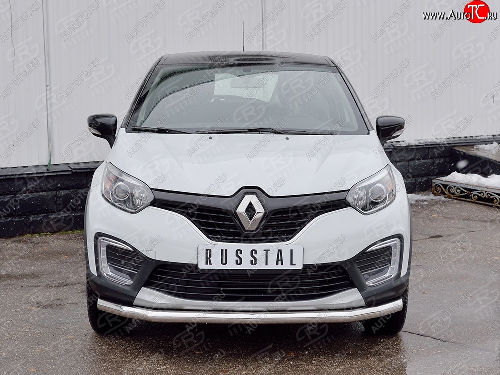 13 549 р. Защита переднего бампера (Ø63 мм, нержавейка) SLITKOFF Renault Kaptur дорестайлинг (2016-2020)  с доставкой в г. Тамбов