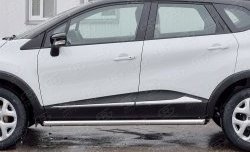 16 999 р. Защита порогов из круглой трубы диаметром 63 мм SLITKOFF  Renault Kaptur (2016-2024) дорестайлинг, рестайлинг  с доставкой в г. Тамбов. Увеличить фотографию 4