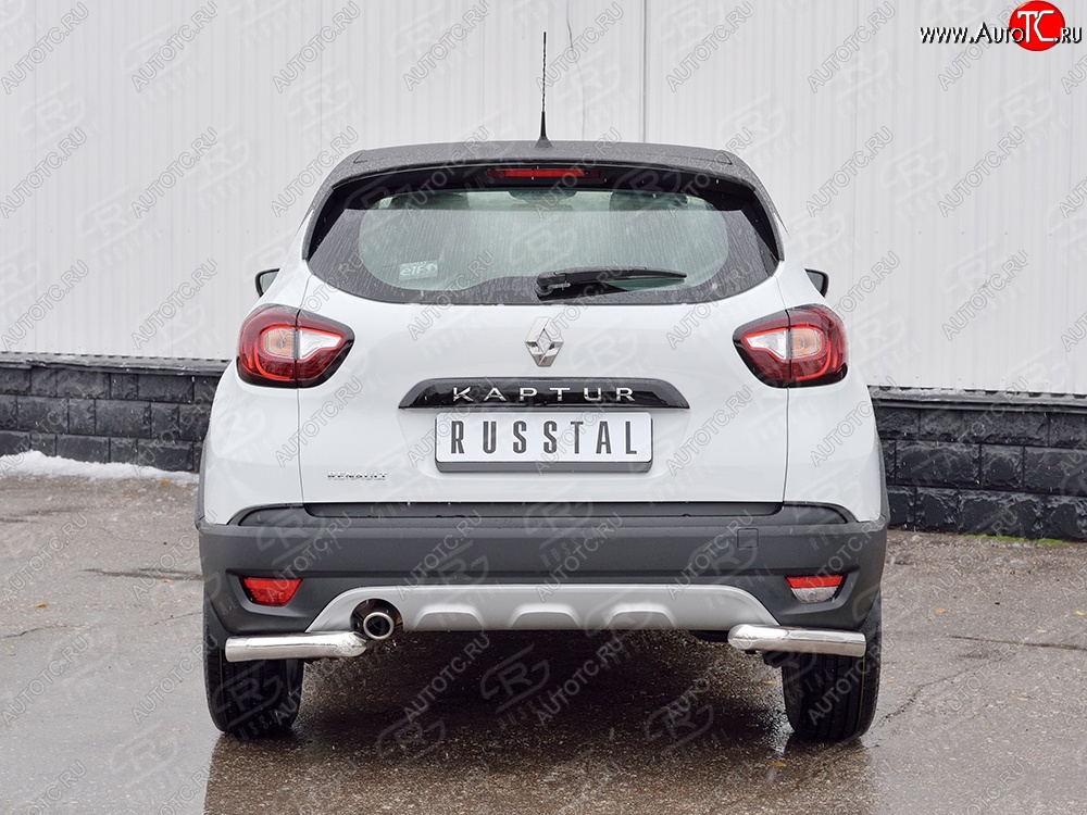 12 499 р. Защита заднего бампера (Ø63 мм уголки, нержавейка) Russtal Renault Kaptur дорестайлинг (2016-2020)  с доставкой в г. Тамбов