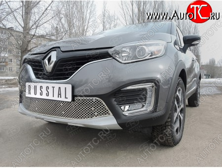 4 299 р. Сетка нижнего воздухозаборника (нержавеющая сталь) Russtal Renault Kaptur рестайлинг (2020-2024)  с доставкой в г. Тамбов