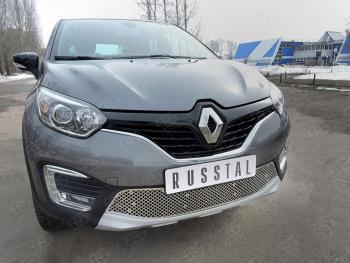 4 299 р. Сетка нижнего воздухозаборника (нержавеющая сталь) Russtal Renault Kaptur рестайлинг (2020-2024)  с доставкой в г. Тамбов. Увеличить фотографию 2