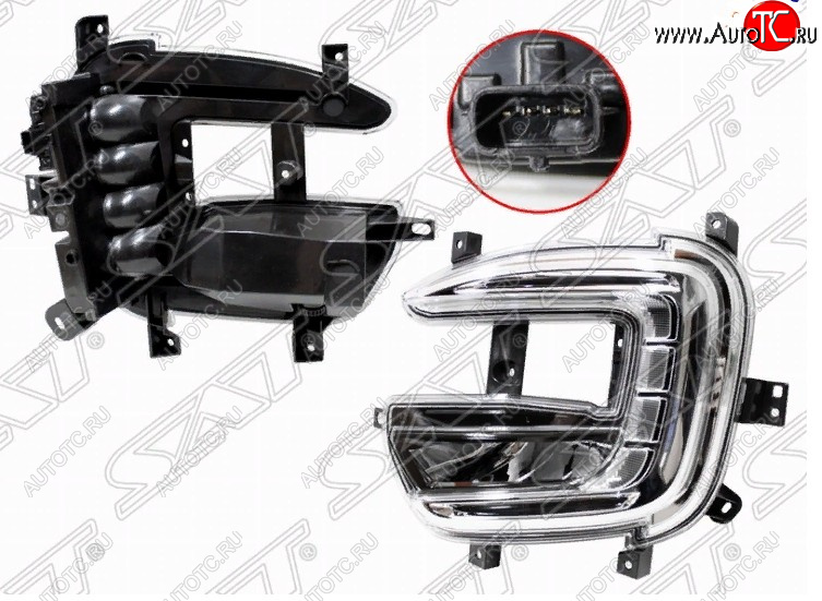 6 899 р. Левая противотуманная фара SAT (LED c ДХО)  Renault Kaptur (2016-2024) дорестайлинг, рестайлинг  с доставкой в г. Тамбов