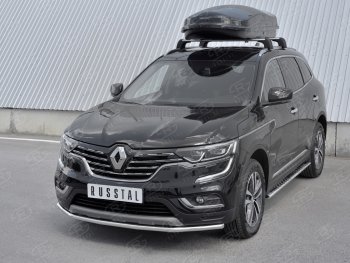 13 299 р. Защита переднего бампера (Ø42 мм, нержавейка) SLITKOFF  Renault Koleos  2 (2016-2024)  с доставкой в г. Тамбов. Увеличить фотографию 2