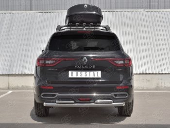 9 999 р. Защита заднего бампера (2 трубы Ø63 и 42 мм, нержавейка) Russtal  Renault Koleos  2 (2016-2024)  с доставкой в г. Тамбов. Увеличить фотографию 1