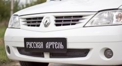 Защитная сетка решетки переднего бампера РА Renault Logan 1 дорестайлинг (2004-2010)