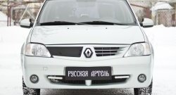 749 р. Зимняя заглушка решетки радиатора РА  Renault Logan  1 (2004-2010) дорестайлинг  с доставкой в г. Тамбов. Увеличить фотографию 3