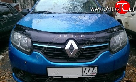 999 р. Дефлектор капота Russtal Renault Logan 2 дорестайлинг (2014-2018)  с доставкой в г. Тамбов