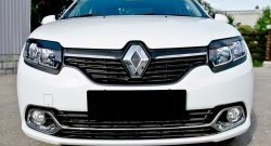 699 р. Реснички на фары RA Renault Logan 2 дорестайлинг (2014-2018) (Неокрашенные)  с доставкой в г. Тамбов. Увеличить фотографию 3