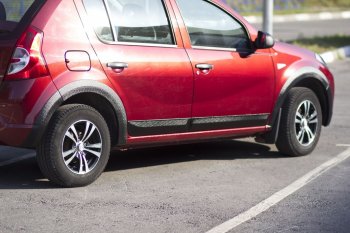 1 959 р. Накладки на колёсную арку RA (задняя правая)  Renault Sandero Stepway  (BS) (2010-2014) (Поверхность шагрень)  с доставкой в г. Тамбов. Увеличить фотографию 2