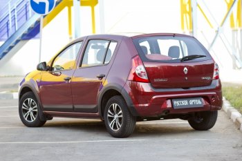 1 959 р. Накладки на колёсную арку RA (задняя правая)  Renault Sandero Stepway  (BS) (2010-2014) (Поверхность шагрень)  с доставкой в г. Тамбов. Увеличить фотографию 3