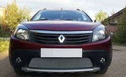 1 539 р. Сетка на бампер Russtal (хром) Renault Sandero Stepway (BS) (2010-2014)  с доставкой в г. Тамбов. Увеличить фотографию 3