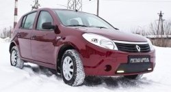 759 р. Зимняя заглушка решетки переднего бампера (с ДХО) РА  Renault Sandero  (BS) (2009-2014)  с доставкой в г. Тамбов. Увеличить фотографию 3