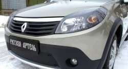 889 р. Зимняя заглушка решетки переднего бампера РА  Renault Sandero Stepway  (BS) (2010-2014)  с доставкой в г. Тамбов. Увеличить фотографию 2