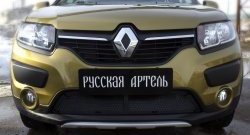 2 079 р. Защитная сетка решетки переднего бампера РА Renault Sandero Stepway (B8) дорестайлинг (2014-2018)  с доставкой в г. Тамбов. Увеличить фотографию 3