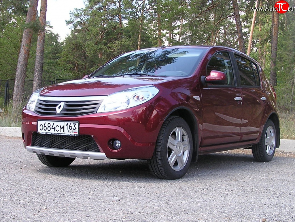 2 799 р. Низкая накладка Kart на передний бампер Renault Sandero (BS) (2009-2014) (Неокрашенная)  с доставкой в г. Тамбов