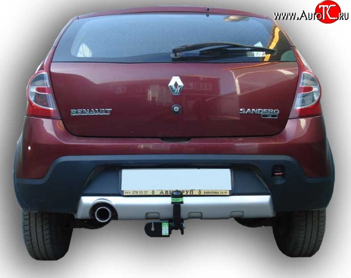 8 599 р. Фаркоп (Stepway) Лидер Плюс  Renault Sandero Stepway  (BS) (2010-2014) (Без электропакета)  с доставкой в г. Тамбов