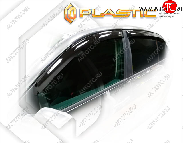 2 079 р. Ветровики дверей CA-Plastic  Renault Megane  седан (2006-2009)  рестайлинг (Classic полупрозрачный, Без хром. молдинга)  с доставкой в г. Тамбов