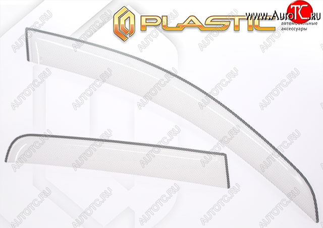 2 099 р. Дефлектора окон CA-Plastic  Лада Гранта FL  2191 (2018-2025) лифтбэк рестайлинг (серия Шелкография белая, Без хром. молдинга)  с доставкой в г. Тамбов