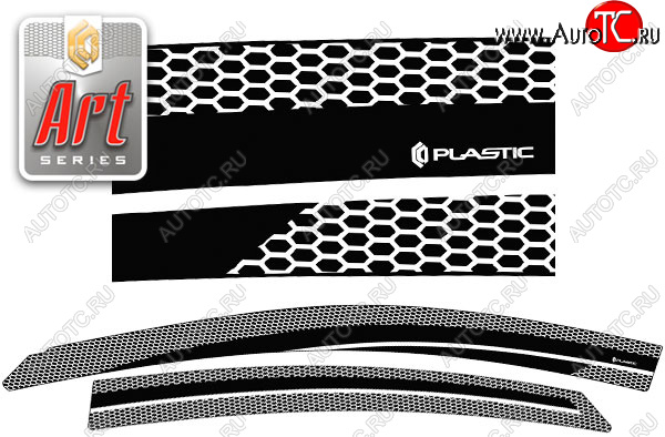 2 299 р. Ветровики дверей CA-Plastic  Hyundai Elantra  MD (2013-2016) рестайлинг (Серия Art черная, без хром. молдинга, крепление скотч)  с доставкой в г. Тамбов
