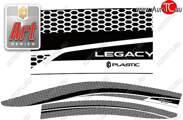 2 199 р. Ветровики дверей CA-Plastic  Subaru Legacy  BN/B15 (2017-2025) рестайлинг седан (Серия Art черная, без хром. молдинга)  с доставкой в г. Тамбов