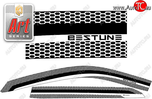 2 199 р. Ветровики дверей CA-Plastic  FAW Bestune T77 (2018-2022) дорестайлинг (Серия Art черная)  с доставкой в г. Тамбов